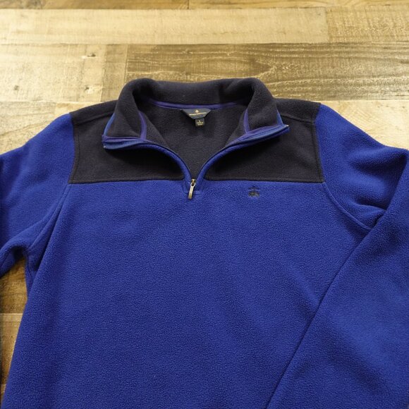 Brooks Brothers half zip fleece pullover men's large blue - Picture 4 of 12